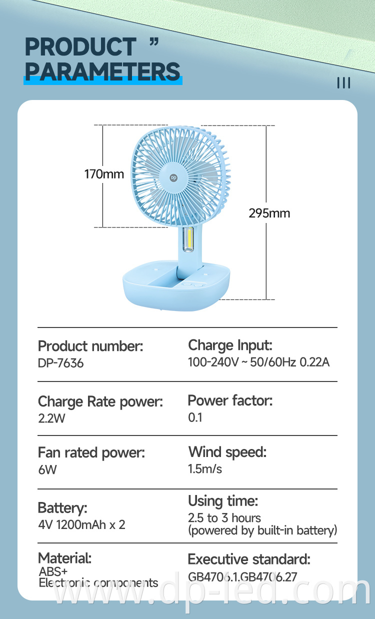 Table Foldable Standing Fan